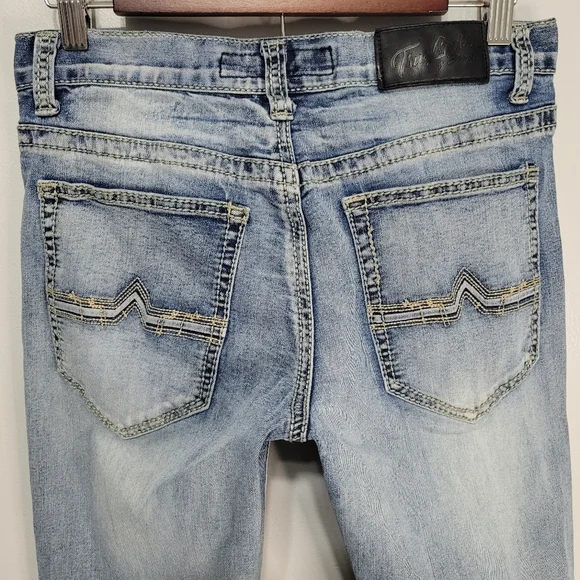 True Luck Men's Miles Straight Distressed Jeans Size 30/30 Casual Acid Wash - Picture 11 of 13